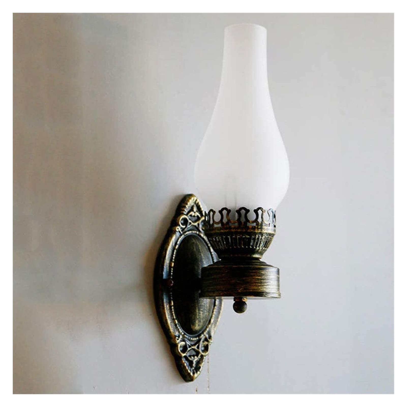 IUokLU Wall Sconce Lighting Fixture Classic Rustic Wall Lighting Vintage Candle Wall Lights E27 Industrial Wall Sconce Lights with Glass Lamp Shade Indoor Metal Wall Lamp(A)