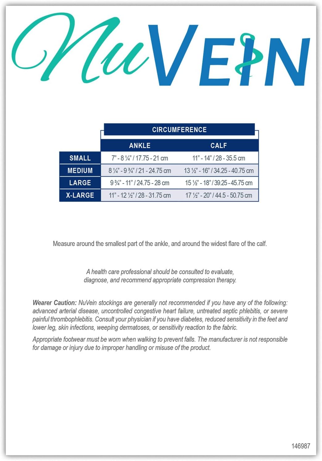 NuVein Women's Compression Socks, 15-20 mmHg Support, Diamond Knit Pattern, Over Calf Knee High, Navy, X-Large - Image 5