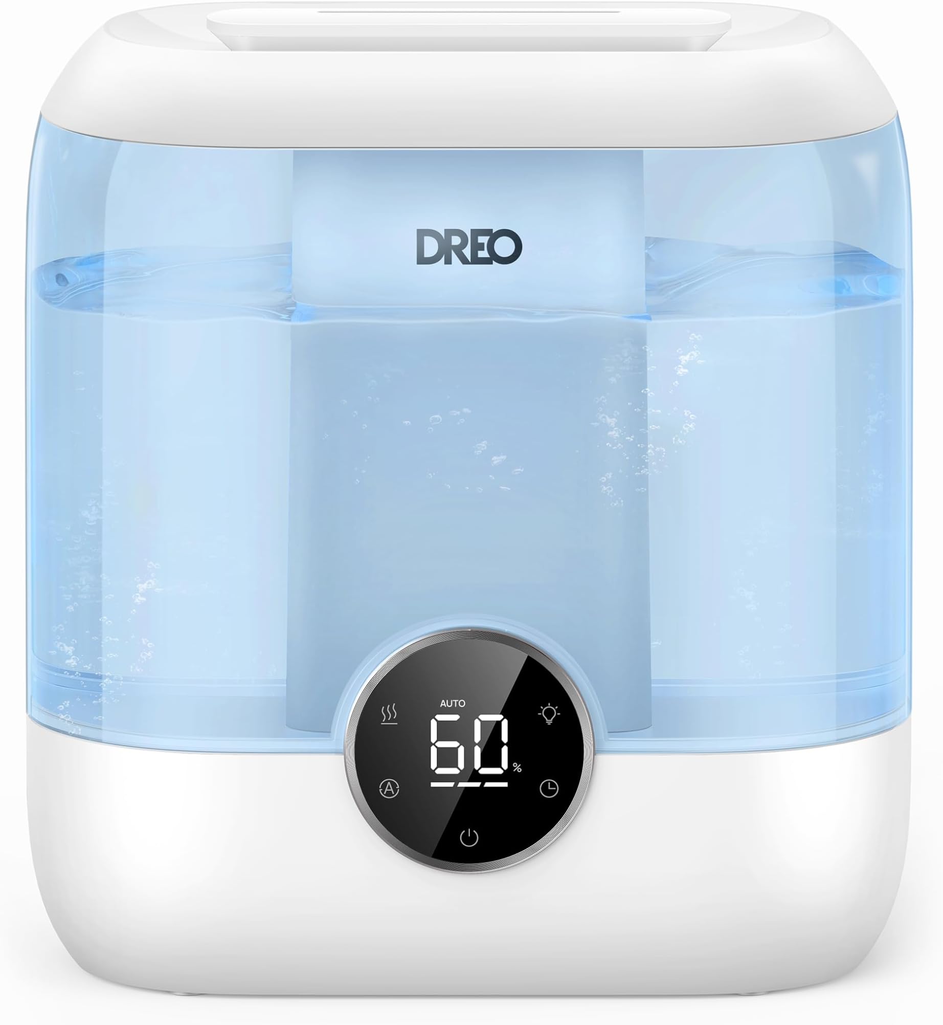 DREO 6L Top Fill Humidifiers for Bedroom, 60H Runtime 28 dB Quiet Supersized Cool Mist Air Humidifiers for Large Room, Baby Nursery, Plant, Indoor, Night Light, Easy to Clean, Precise Humidity Control