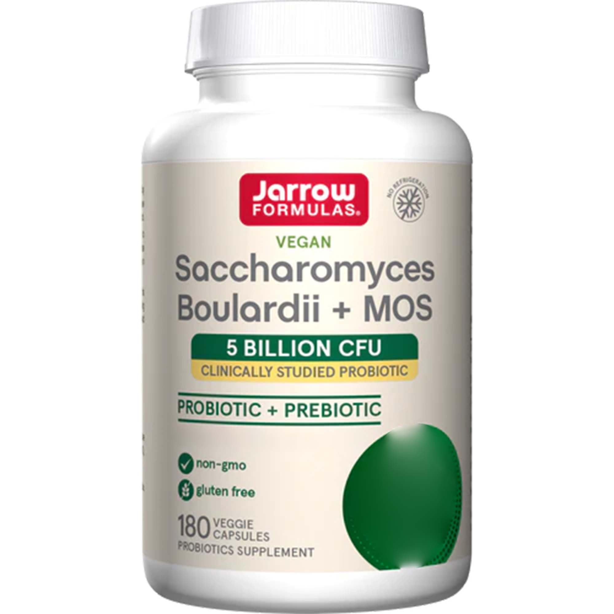 Jarrow Formulas, Saccharomyces Voulardii plus MOS, 180 vegane Kapseln, 250mg (5 Mrd. KBE) Saccharomyces boulardii & 200mg MOS-Hefefraktion je Dosis, Glutenfrei, Sojafrei, GMO frei, Geschmacksneutral