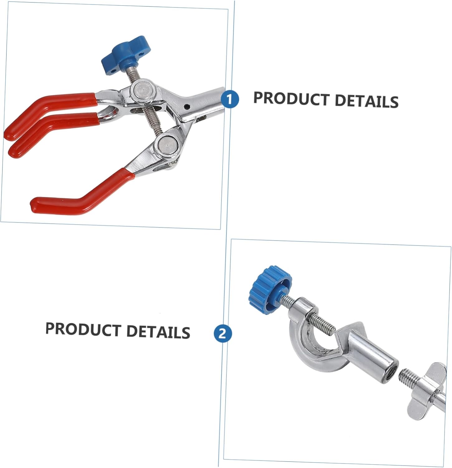 PRETYZOOM 4 Pcs Adjustable Bosshead Clamp Holder Chemistry Clamp Retort Stand Jaw Flask Clip for Laboratory Use