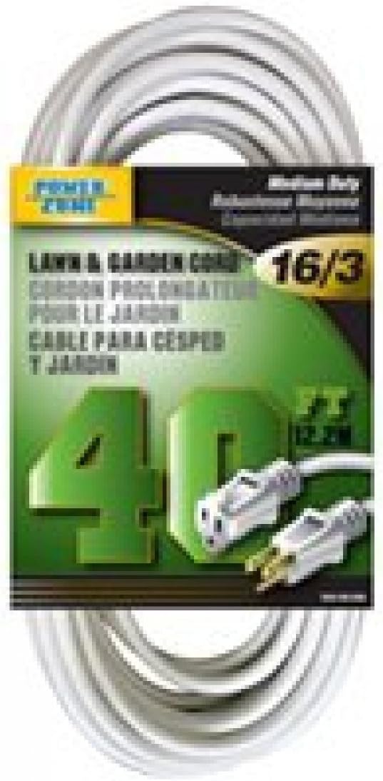 PowerZone CORD EXT OUTDOOR 16/3X40FT WHT OR883628