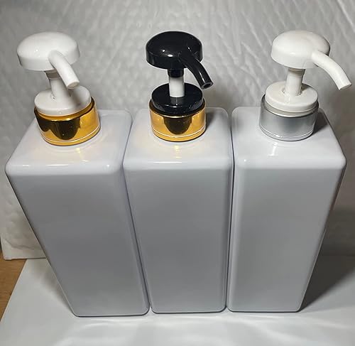 Miniatura 8 de Botellas de plástico vacías cuadradas de champú, acondicionador, loción de jabón recargable, sin BPA para lavado corporal, hidratante, crema facial,