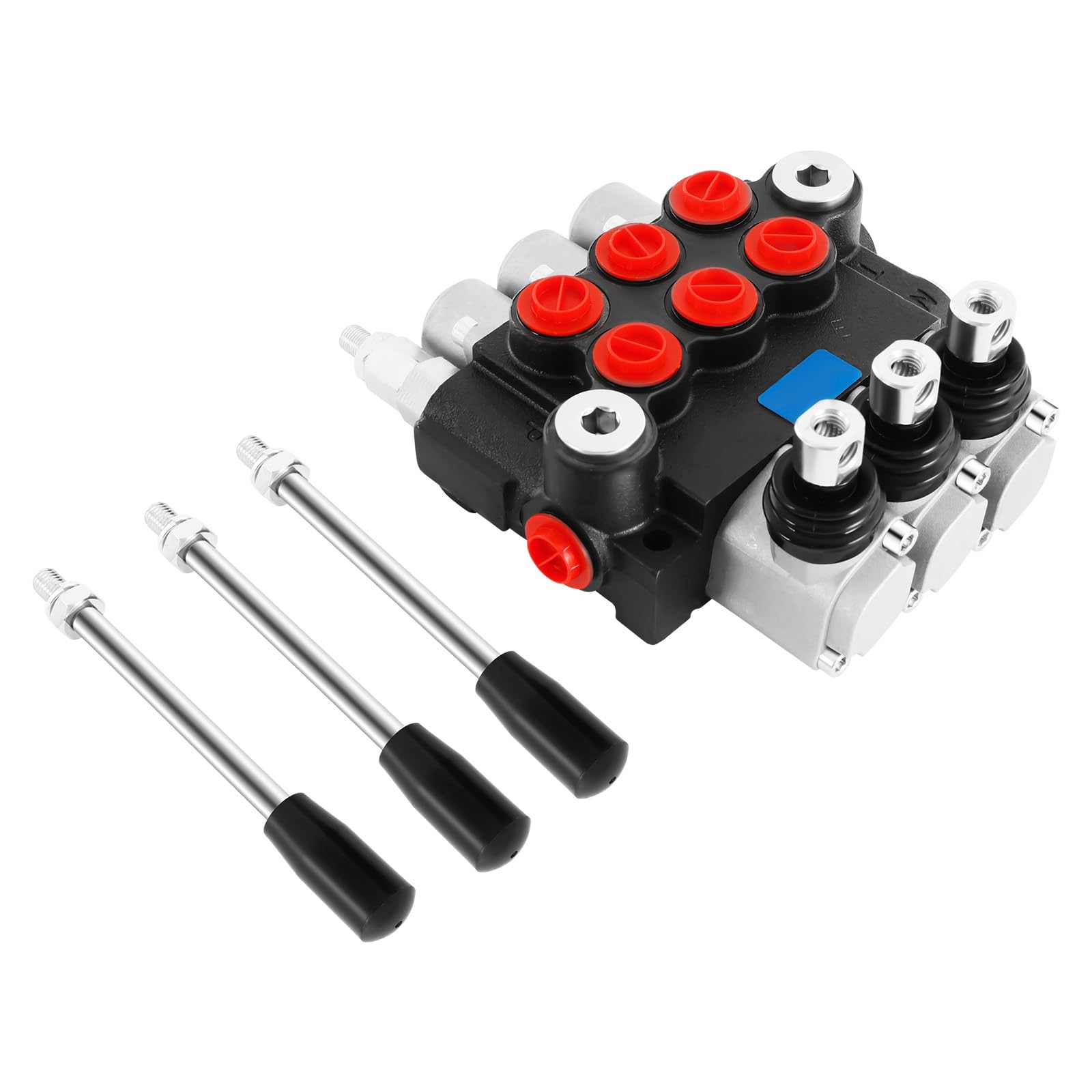 Válvula de control direccional hidráulica con joystick Válvulas manuales 3 bobinas P40 Cilindros de doble efecto 13 g/min para ranuradores de troncos cargadores de tractores