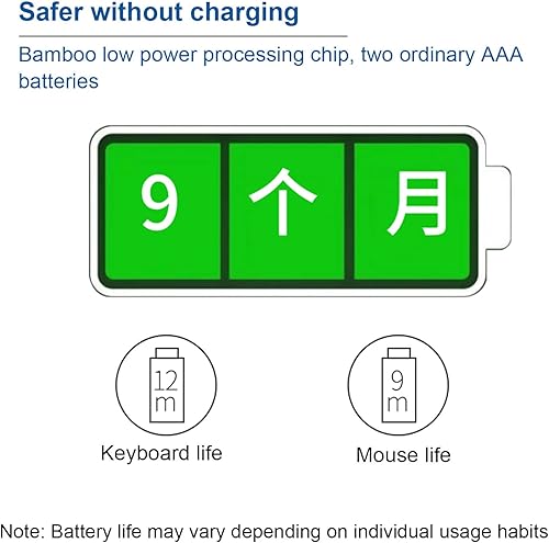 Miniatura 2 de FOSA Dispositivos de control de computadora de madera de bambú, dispositivos inalámbricos de computadora Plug and Play para computadora portátil,