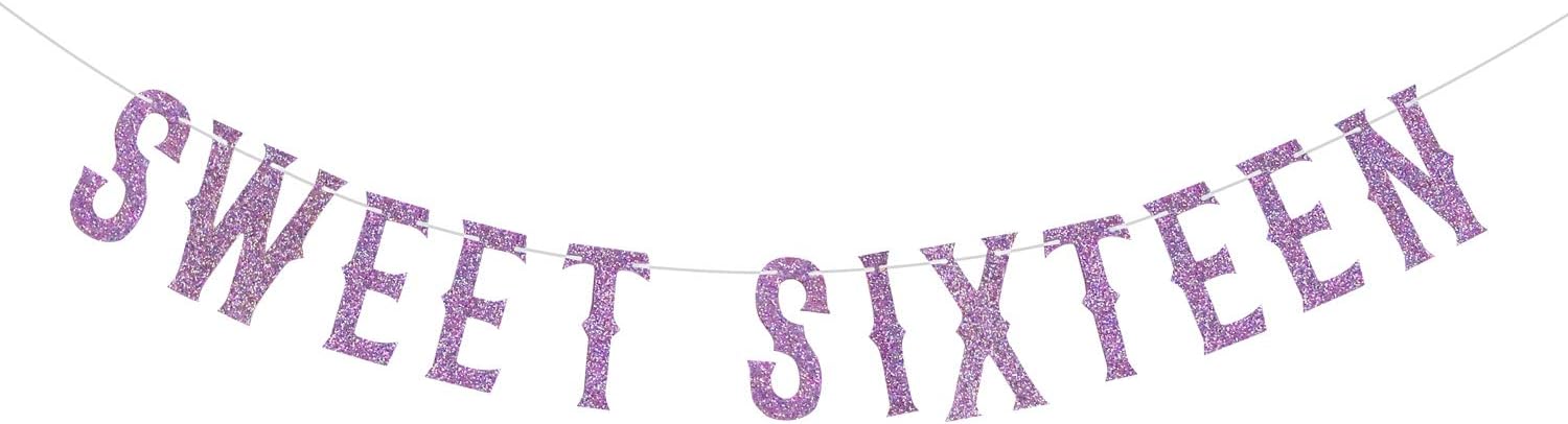 Amazon.com: Sweet Sixteen Banner, Hello 16 /Cheers to 16 Years Old ...