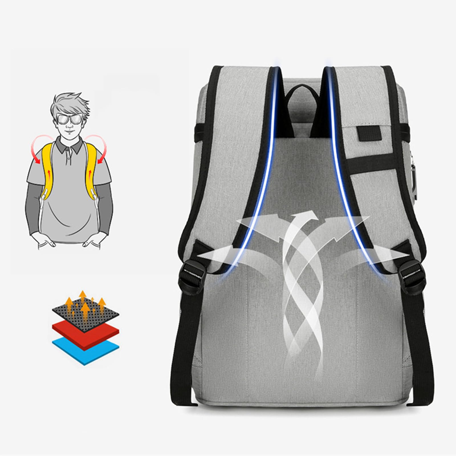 Zaino termico termico da 30 l, grande capacità, per picnic, picnic, spiaggia, campeggio, colore nero