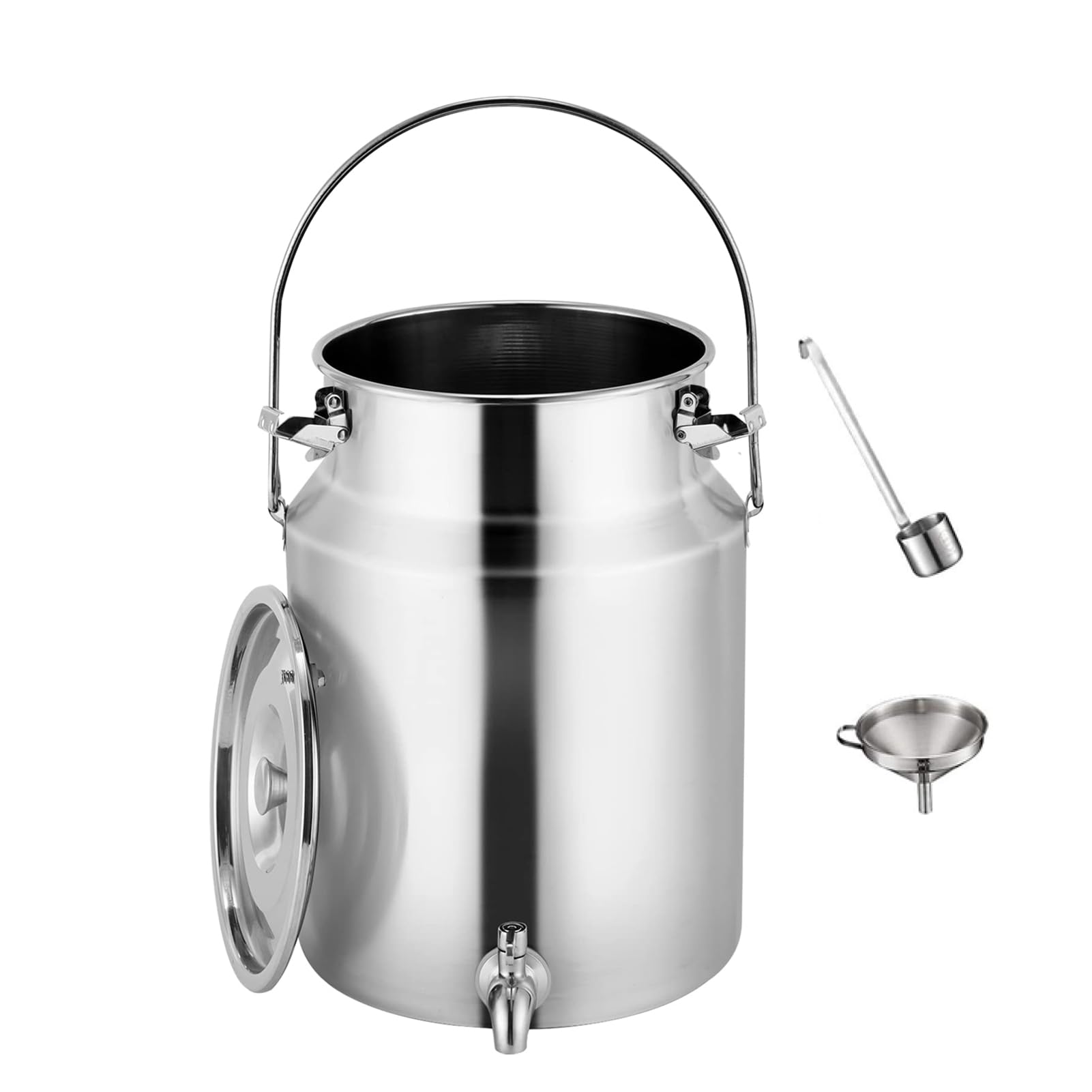 Lattina per latte in acciaio inossidabile 304 con beccuccio, dispenser per bevande a prova di perdite, per latte, vino e olio, per uso alimentare, facile da trasportare e pulire, 3 l
