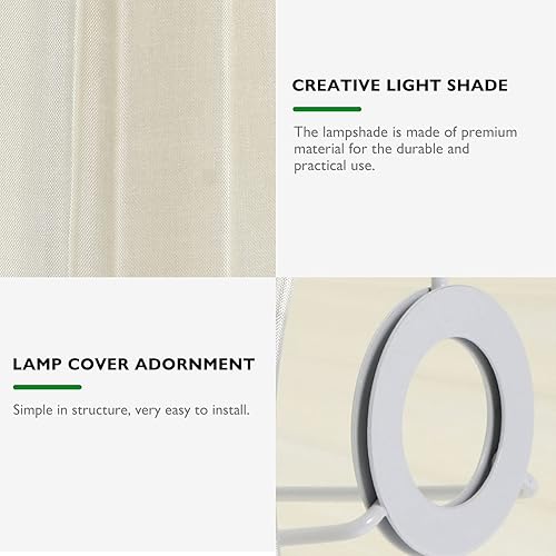 Miniatura 4 de Lurrose Pantalla de tela – Moderna cubierta de lámpara mediana vintage con bombilla de clip para piso, mesa, mesita de noche o colgante