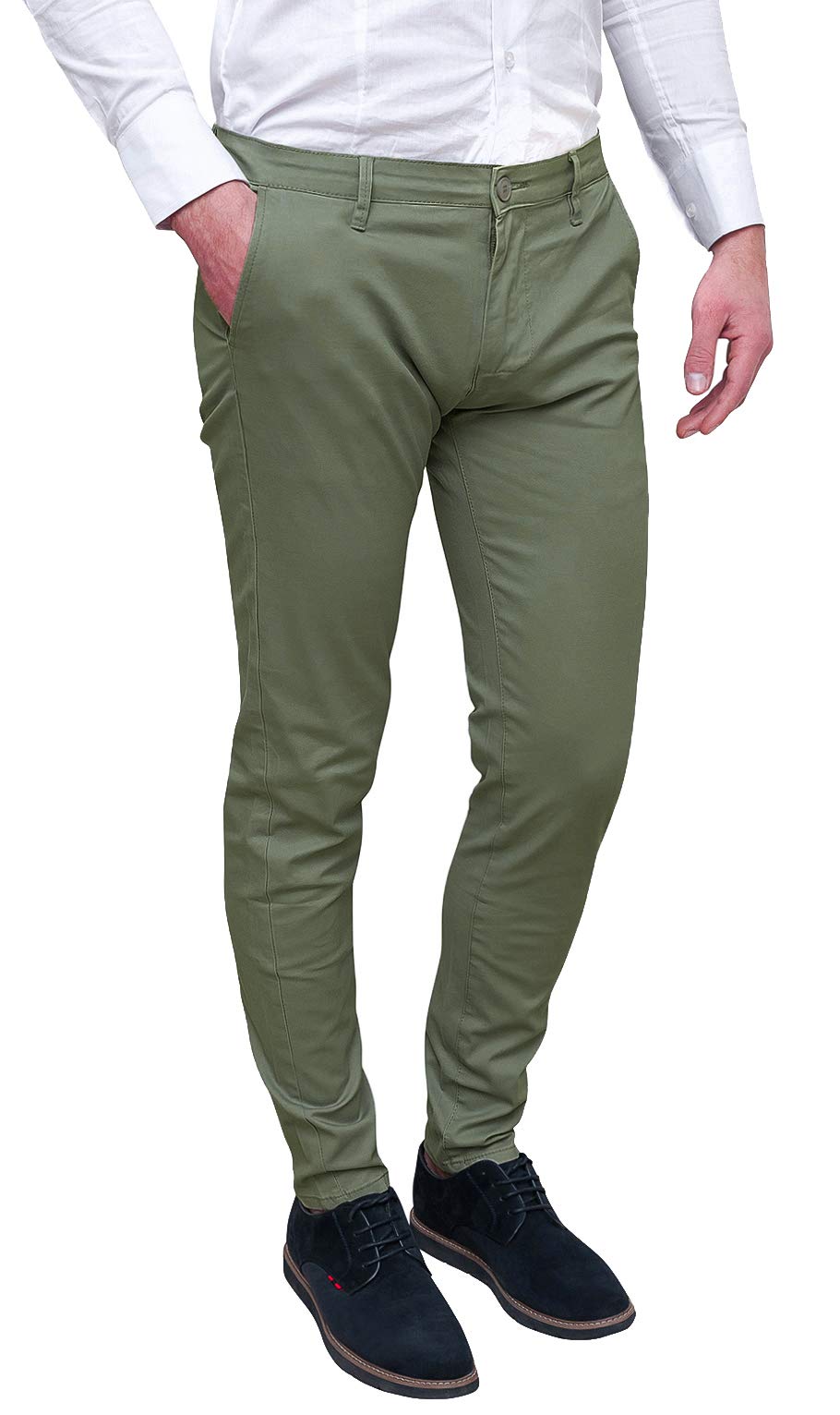Evoga Pantaloni Uomo Class Slim Fit Primavera Estate Casual in Cotone