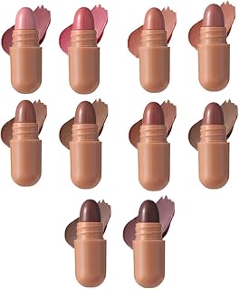 Mini Lipstick Pill Shape, 1.4gx10pieces, 10 Colors Long Lasting Lip Gloss Kit, Travel Portable Makeup for Daily Use, Parties, Holiday Events