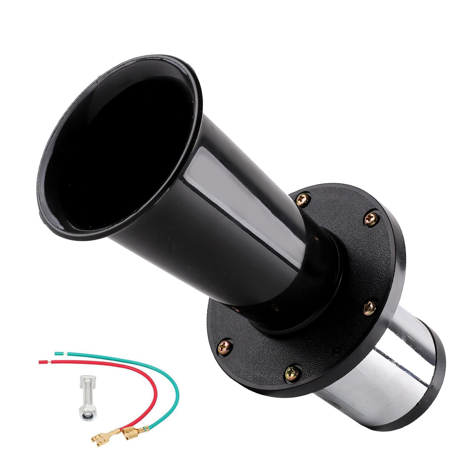 Cenzhiwen Horn 12V Kit, Antique Classic Car Hot Rod Aooga Ahooga Horn with Wire and Button, Air Horn Vintage Old Style School Horn for Truck Golf Cart Car?black?