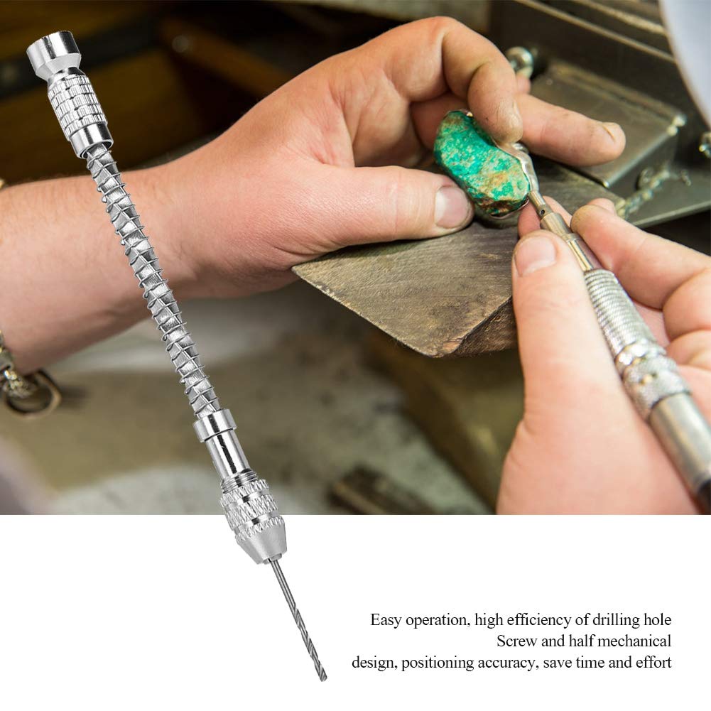 Micro Drill Bit Set, Portable Mini Hand Drill with 20pcs Twist Drill Bits 0.3-1.6mm Brass Countersink Drill Bits for Clip 0.8-3.0mm Drill Bits