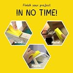 POLIWELL Micro Sander Kit 3.5” x 1” Mini Sander for Small Projects, Detail Handle Sanding Tools + Sandpaper 80 120 180 240 400 Grit for DIY Crafts Wood Finishing Tight Narrow Spaces Polishing, 50 PCS