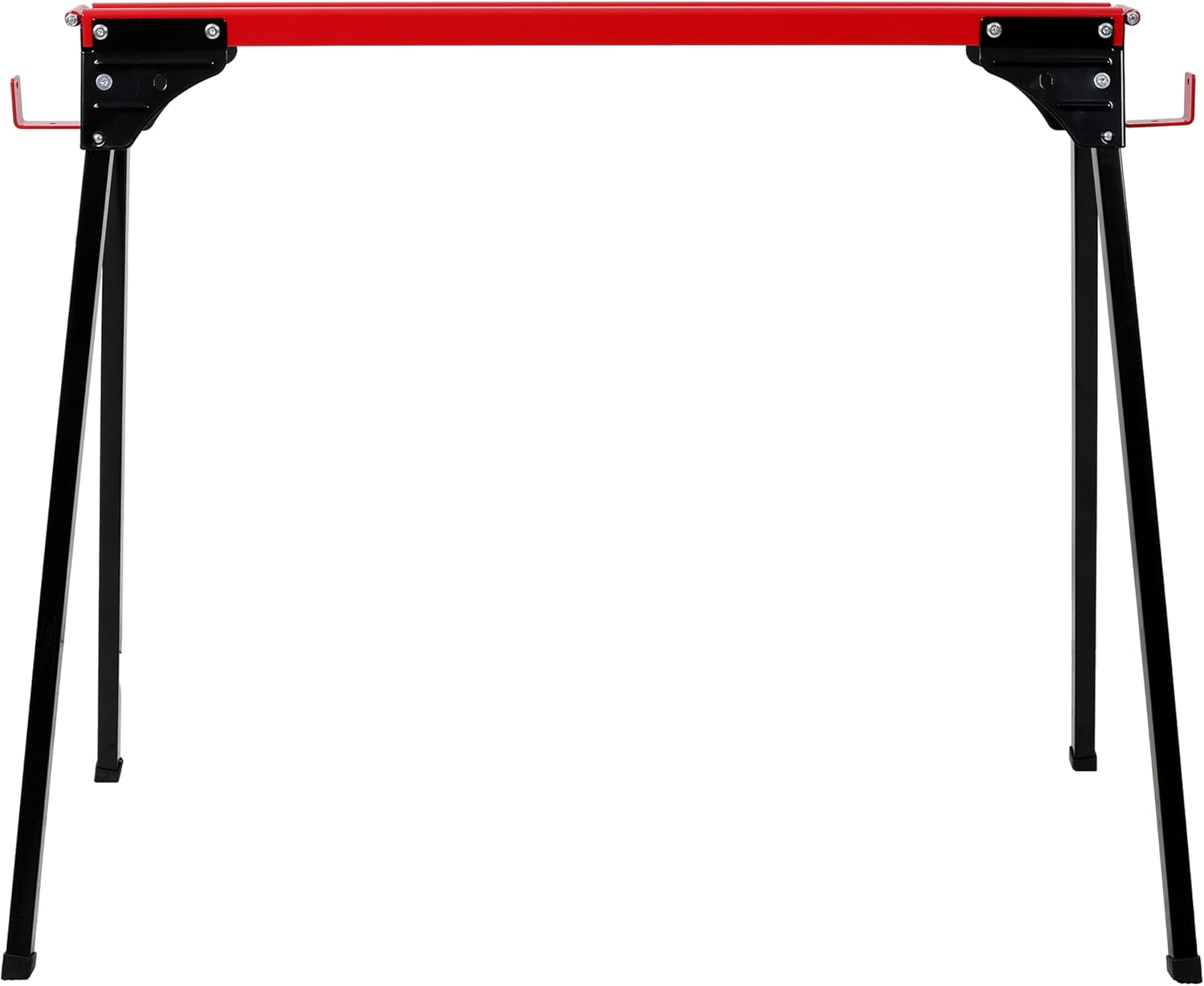 Saw Horses 2 Pack Folding, Heavy Duty Steel Sawhorse with Fast Open Legs, Portable Folding Work Horse for Garage, Workshop, Woodworking and Jobsite Support, Black and Red