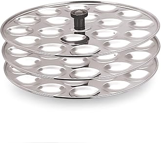 Mini Idli 3 Plates Stainless Steel Idli Stand/Idli Maker Makes 54 Mini Idlis at Once. (3 Plate Mini Idli)