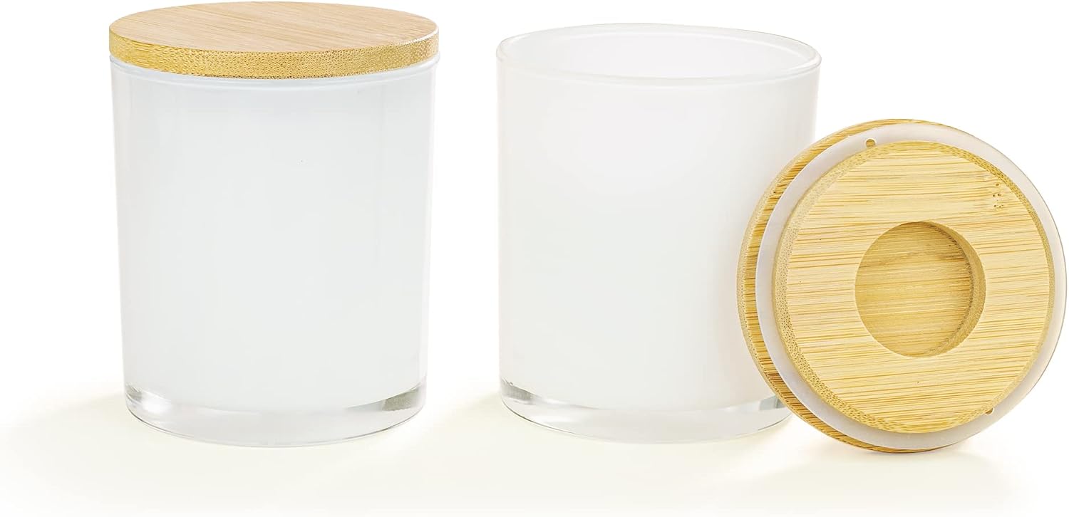 Bamboo Candle Jars Lids, 12-Pack - 3.15" (80mm) Diameter with Silicone Seal Ring & Recessed Center Design - Water-Resistant Finish - Ideal for Wood Wick Candle Making & Storage