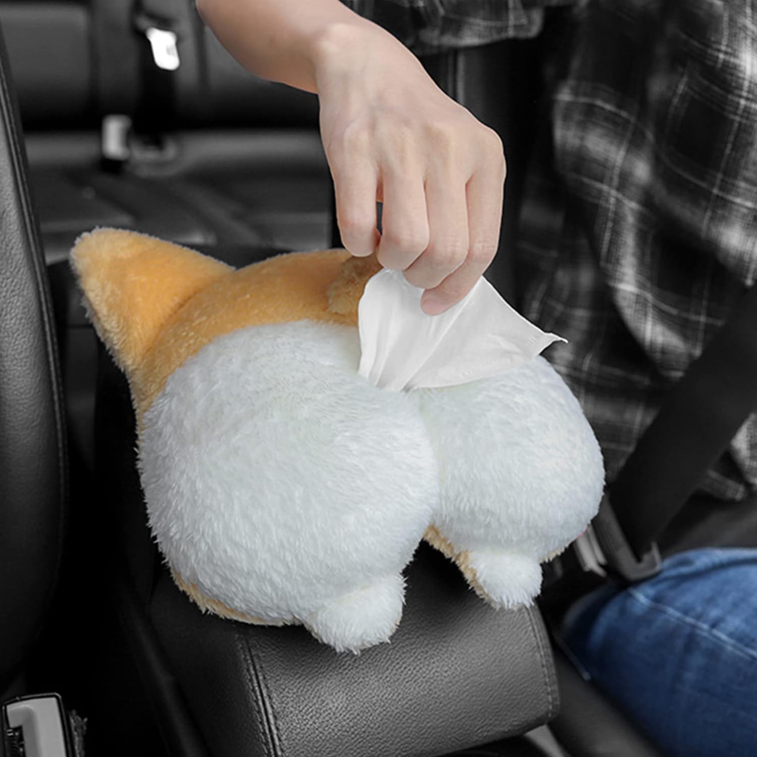 Pluszowy Dozownik Chusteczek Corgi Do Samochodu, Domu, Sypialni - Słodki, Zabawny Pojemnik Na Chusteczki Higieniczne