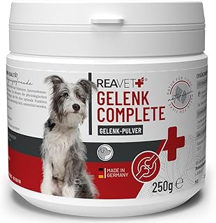 ReaVET Gelenk Complete Gelenkpulver für Hunde - Naturprodukt mit Grünlippmuschel Hund, Teufelskralle, Lachs-Mehl I Gelenk Pulver für ausgewachsene und Senioren-Hunde