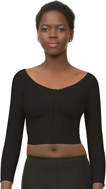 Isavela Womens Waist Length Vest with Long Sleeves Bolero LG, Black