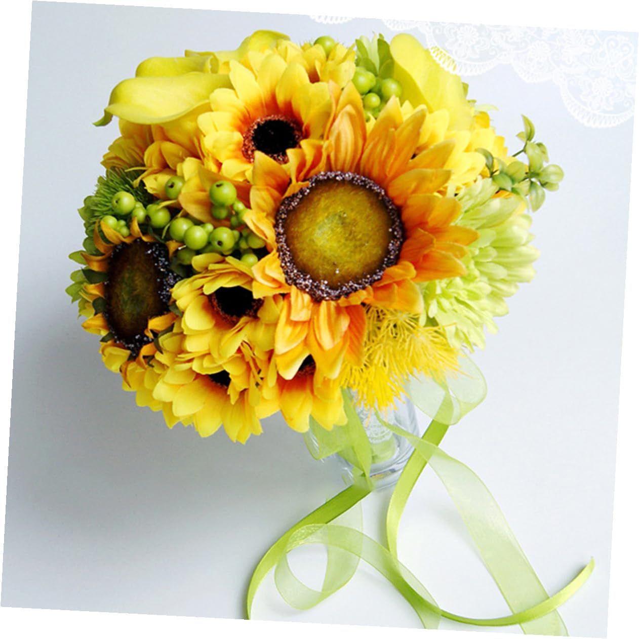 Künstlicher Brautstrauß Sonnenblumenstrauß Hochzeit Deko Party Fotorequisite Langlebig Pflegeleicht