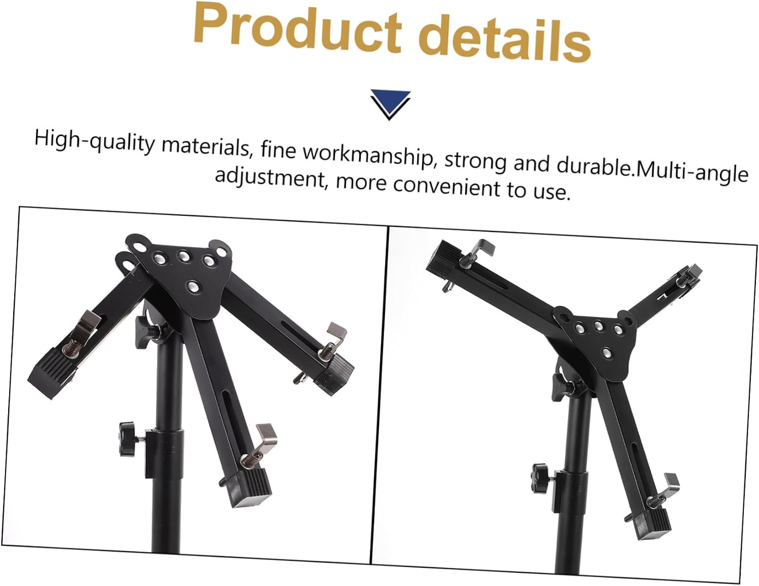 VICASKY 1set Height Snare Drum Rack Portable Alloy Practice Stand for Indoor Use Black for Beginners to Skills Design and Easy Storage
