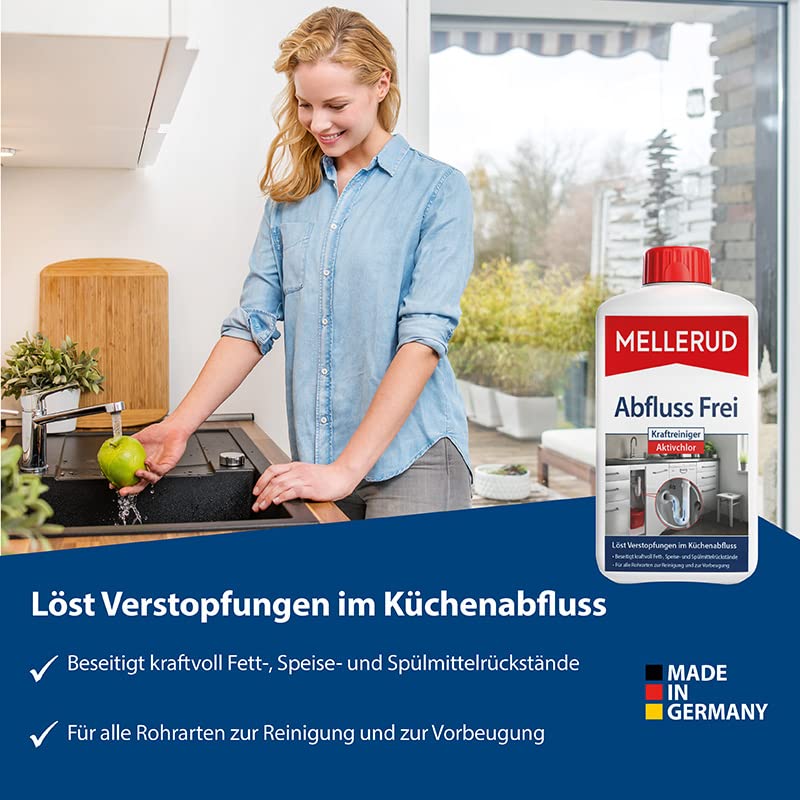 Mellerud Chemie GmbH Drain Free Power Cleaner Active Chlorine 1.0 L