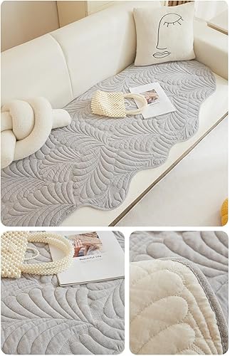 Miniatura 8 de vctops Funda acolchada de felpilla con hojas de felpilla, Irregular, antideslizante, súper suave, protector de muebles, para sala de estar y