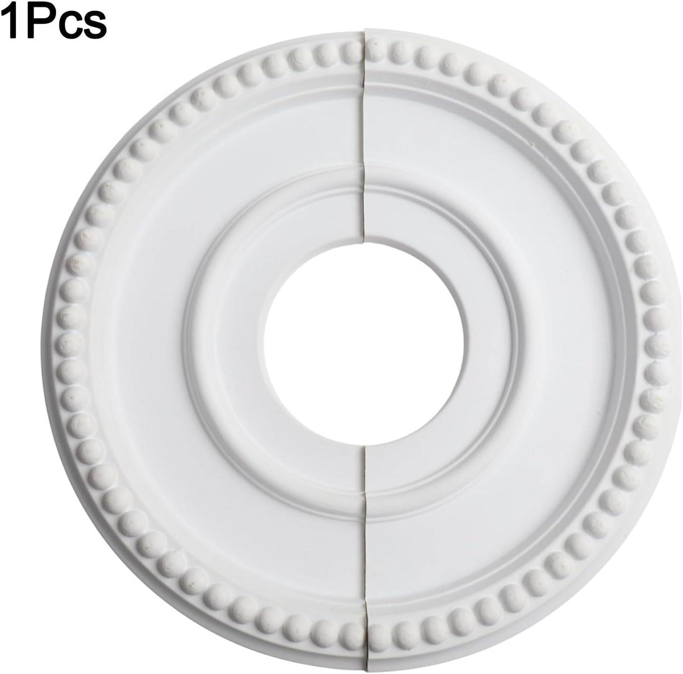 White Split Ceiling Medallion 315mm Outer Diameter Light Fixtures and Fans, PU Decorative to Imperfections, Install No Drilling