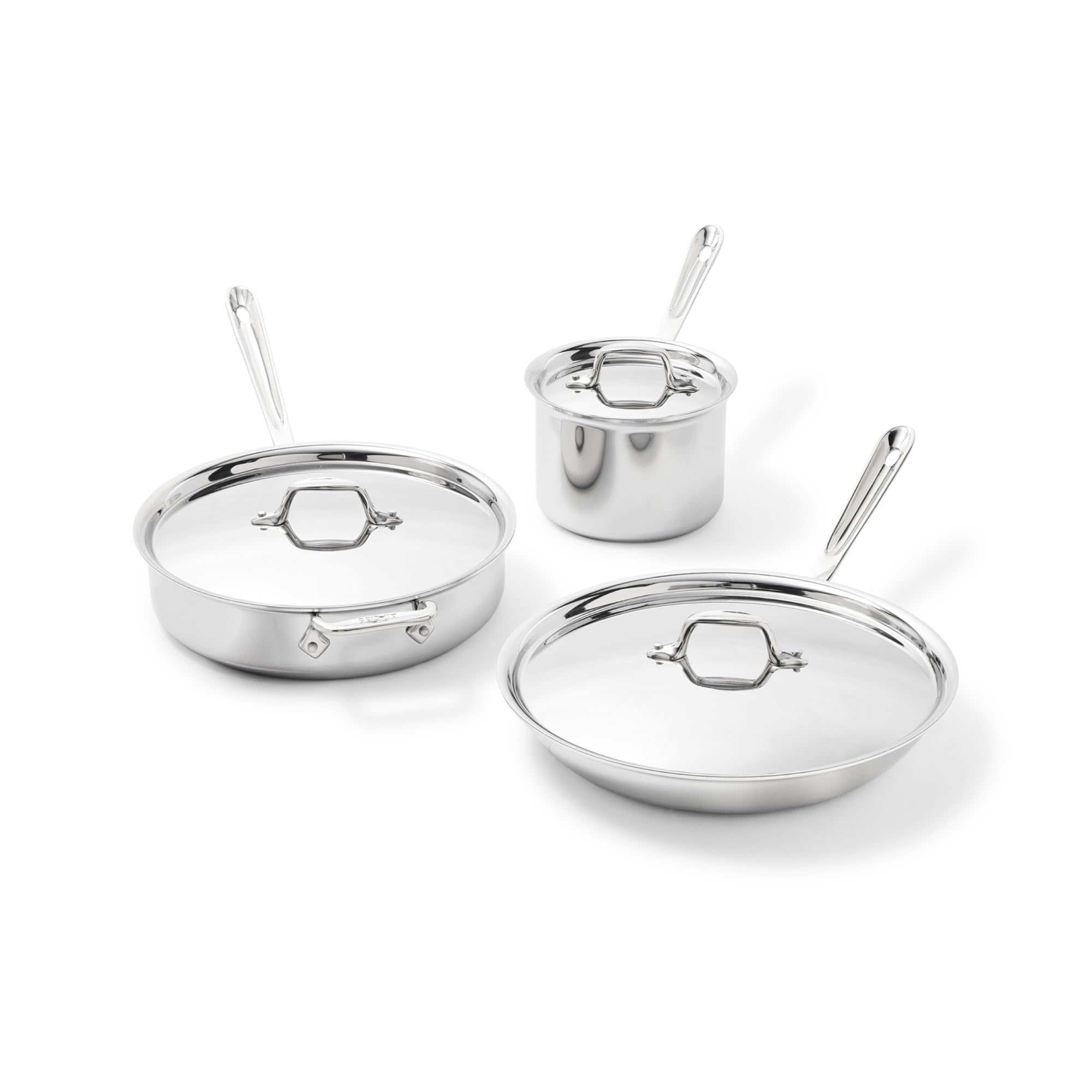 All-Clad D3 Stainless Steel Cookware Set, 6-Piece, Made in the USA