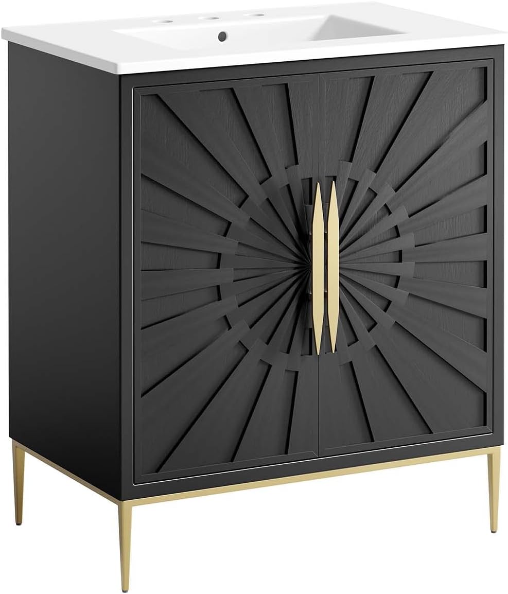 Amazon.com: Modway Render 30" Bathroom Vanity in Charcoal - Sink Basin ...