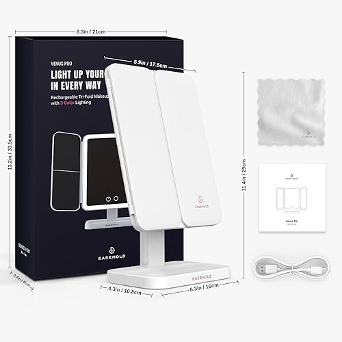 Miniatura 9 de Espejo retrovisor Easehold con luz LED, tripliegue