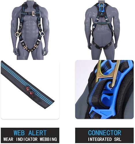 Miniatura 5 de Arnés de seguridad para protección contra caídas, arnés de techo de detención de caídas, kit de seguridad para trabajo aprobado por OSHA ANSI (ML)