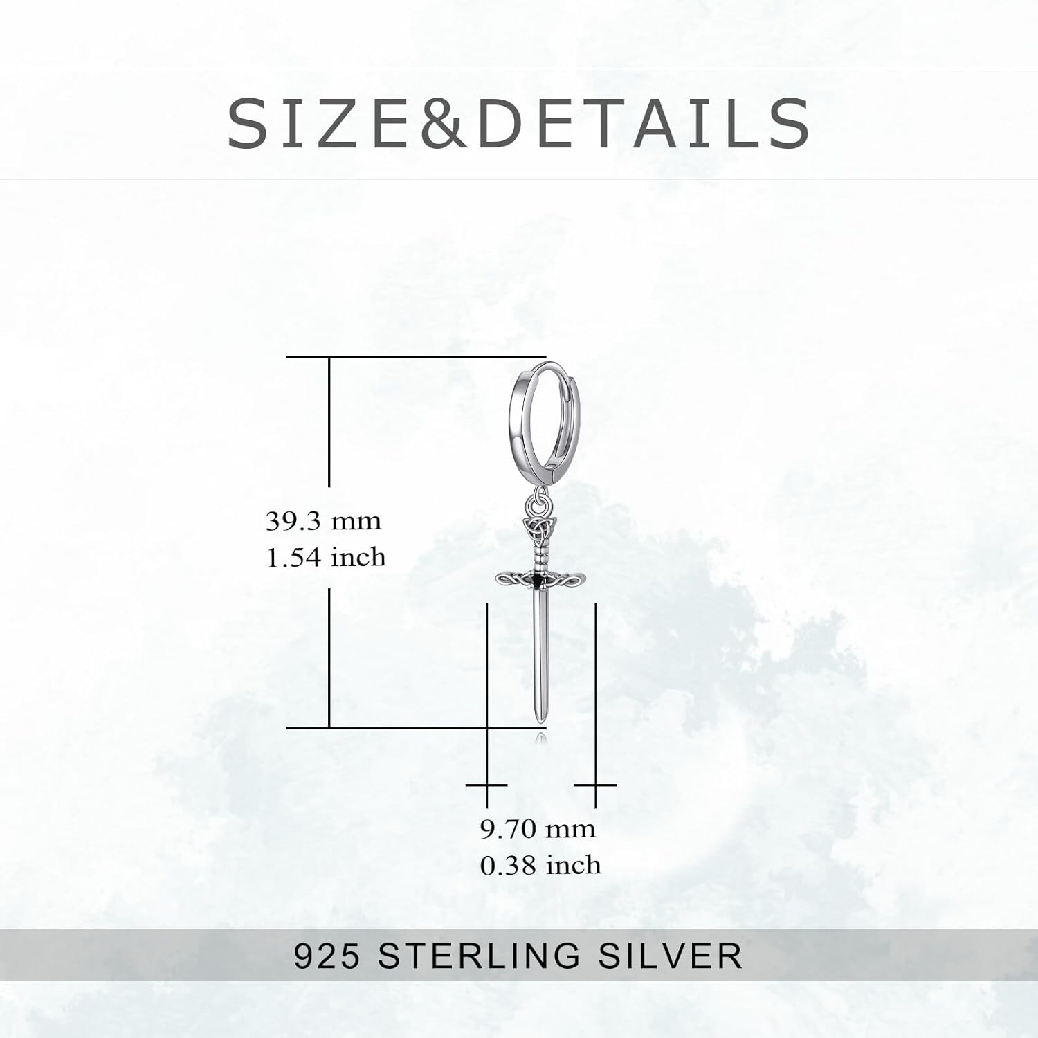 Sword Dagger Dangle Drop Earrings Dagger Cross Earrings Goth Punk Irish Jewelry Gifts for Men Women - Image 5