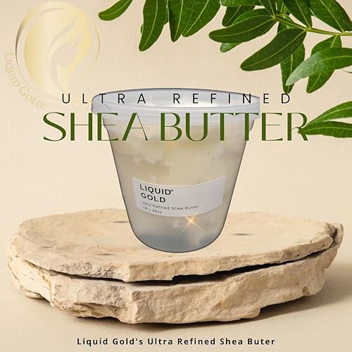 Miniatura 5 de Manteca de karité ultra refinada de Liquid Gold. Desodorizada y ultrarefinada. Uso cosmético. Formulación de bricolaje. Usos para cabello y cuerpo.