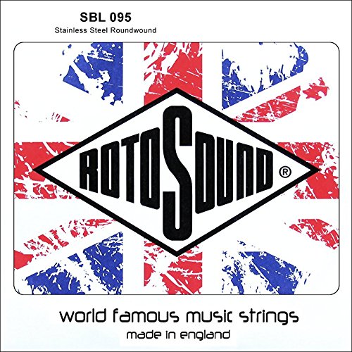 Rotosound Strings for Electric Bass STAINLESS Single Strings SWING 66 .095"w/2.41mm wound SBL095, silber