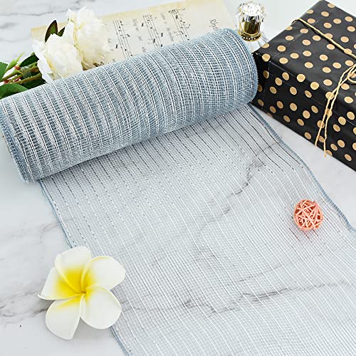 Toniful 10 Inch Black/White/Gold Deco Mesh Ribbons, 3 Rolls, Fabric Mesh Roll Decorative Mesh Wreath Supplies For Graduation Wreath New Year Christmas Decoration Front Door Mesh Wreath (90Ft/Set) #TOP4