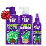 Aussie Kids Hair Care Bundle Set Including: Shampoo (16 Fl Oz), Conditioner (16 Fl Oz) & Detangler Spray (8 Fl Oz), Paraben- Freem Sulfate-Free, Dye-Free, Cruelty-Free, Tangle-Free Styling