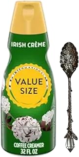 Candy Freezer Delight International Irish Creme Coffee Creamer, 32 fl oz Liquid Non-Dairy Creamer for Coffee, Tea & Cold Brews with Gem Spoon (Irish Creme) Gem Spoon