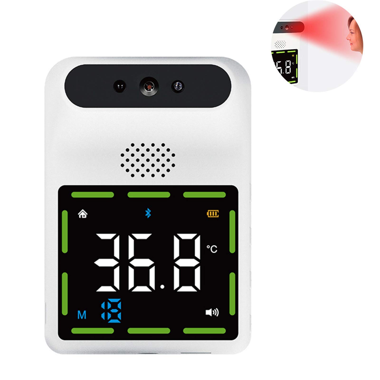 ZYC Termómetro infrarrojo sin Contacto K8 Digital K8 Pro Sensor de Temperatura de la Mano para la Frente Pistola láser con Alarma de Fiebre Montado en la Pared
