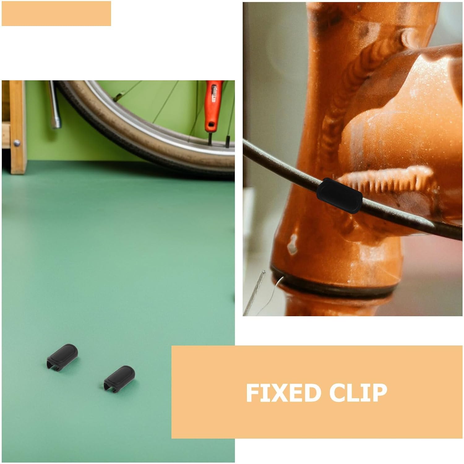 Mountain Bike Brake Cable Clip Retainer Plastic 5mm 10pcs 4mm | Black Fastener for Brake and Shifter Line Organization, Secure Housing Routing, Riding Conditions