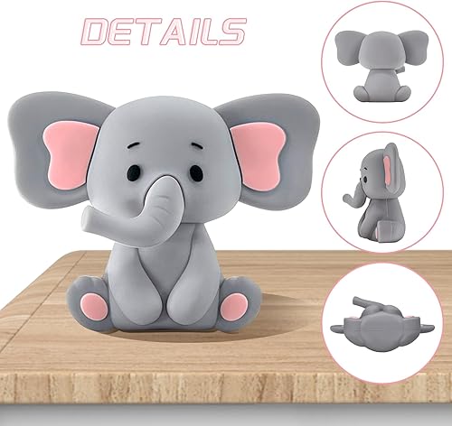 Miniatura 4 de 28 piezas de decoración de pasteles de elefante, decoración de tartas, decoración de pastel para niños y niñas, baby shower, decoración de fiesta de