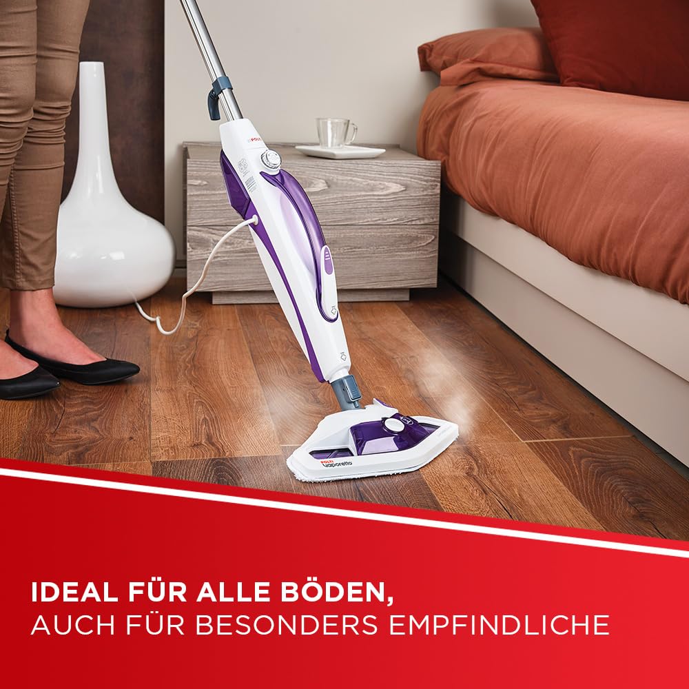 Polti Vaporetto SV440 Double – 2-in-1 Dampfreiniger, Boden- & Handgerät, 11 Zubehörteile, Aufheizzeit 15 Sek., Abnehmbarer Wassertank, Weiß/Violett