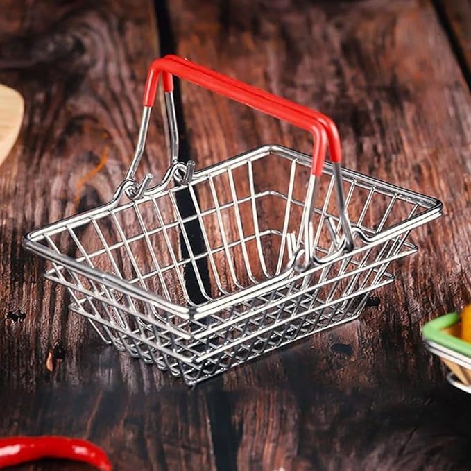 Prostuff.inยฎ Stainless Steel Mini Fry Basket French Fries Holder Fish and Chips Holder Snack Appetizer Serving Rack Mini Shopping Cart and Basket Shape 1Pcs Silver 2