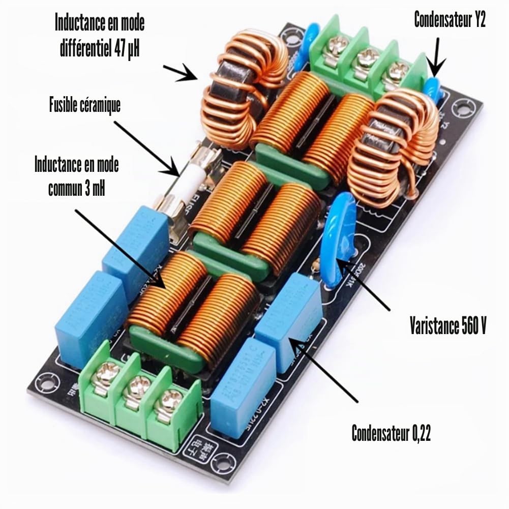 Filtre Filtre Audio Niveaux Alimentation CA 220 V 110 V Mode Différentiel commun de Sécurité EMC FCC 16A