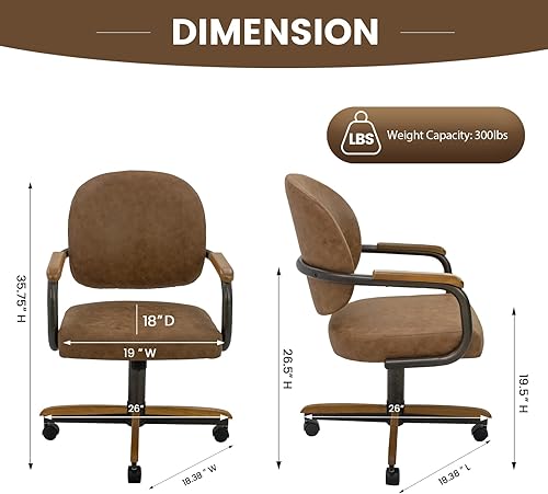 Miniatura 2 de Chromcraft Douglas - Juego de 4 sillas de comedor informales con ruedas giratorias para cocina