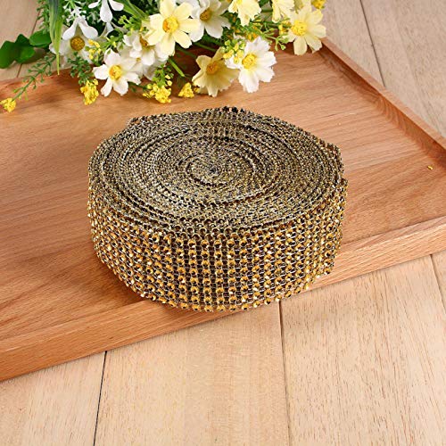 Atyhao Rhinestone Diamond Ribbons, Sparkling Mesh Ribbon Trim for Bridal Bouquet Frames Vases Wedding Party Decoration - Image 3