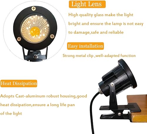 Miniatura 3 de Kiven 1 unids LED clip en luz al aire libre IP65 impermeable 3000 K blanco cálido letrero pizarra iluminación ajustable escritorio brazo lámpara con