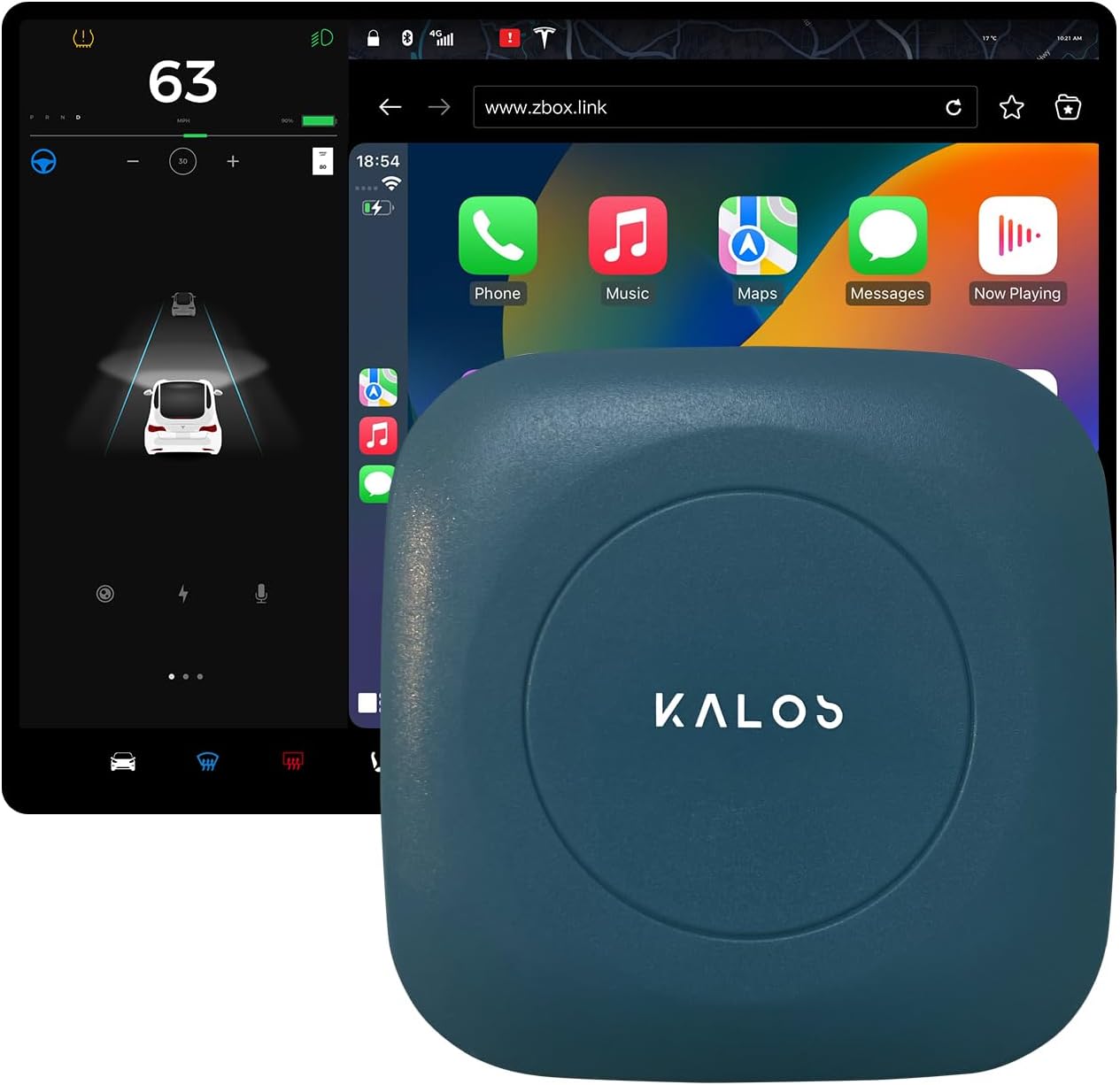 KALOSBOX K1 Wireless Carplay&Android Auto Adapter for Tesla Model X/Y/3