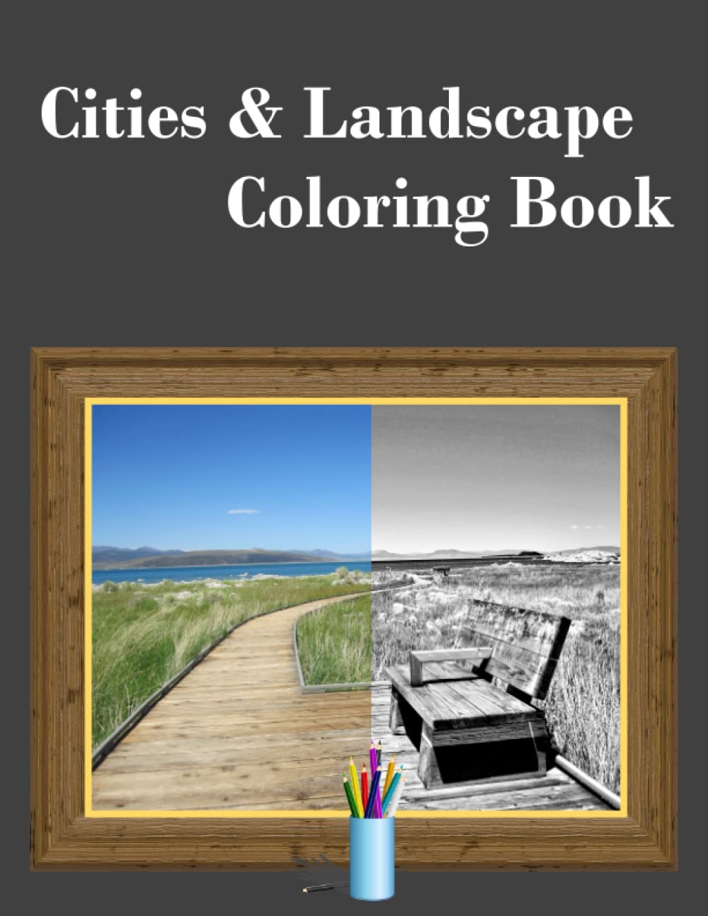 Livre de coloriage villes et paysages architecture dessin détente adulte